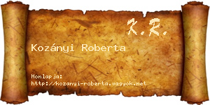 Kozányi Roberta névjegykártya
